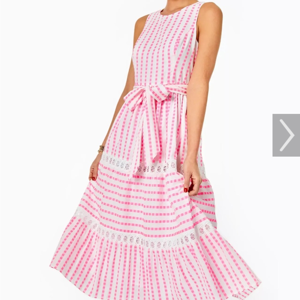 NWT Lilly Pulitzer Pink and White Midi Dress